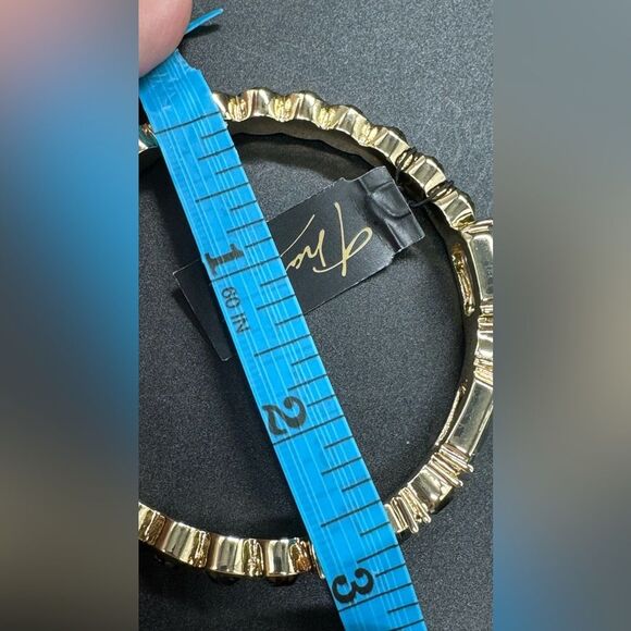 Thalia Sodi Beautiful Gold Tone Crystal Bangle Bracelet - Picture 6 of 8